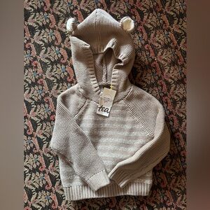 Tea Collection tan with hood and ears Sweater